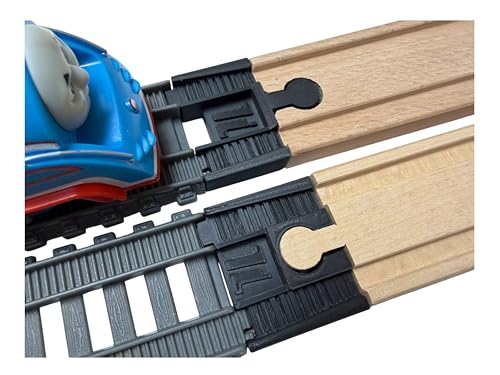 TrainLab.com Adapters, Compatible with Thomas & Friends Trackmaster (Gray 2014) and Wooden Railway Tracks, Trackmaster and Wooden Track Accessories (2pc) (Black)
