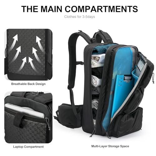 Travel Laptop Backpack,15.6 Inch Business Flight Approved Carry on Backpack,Large Anti Theft Backpack College Computer Bag for Men Women,Black4