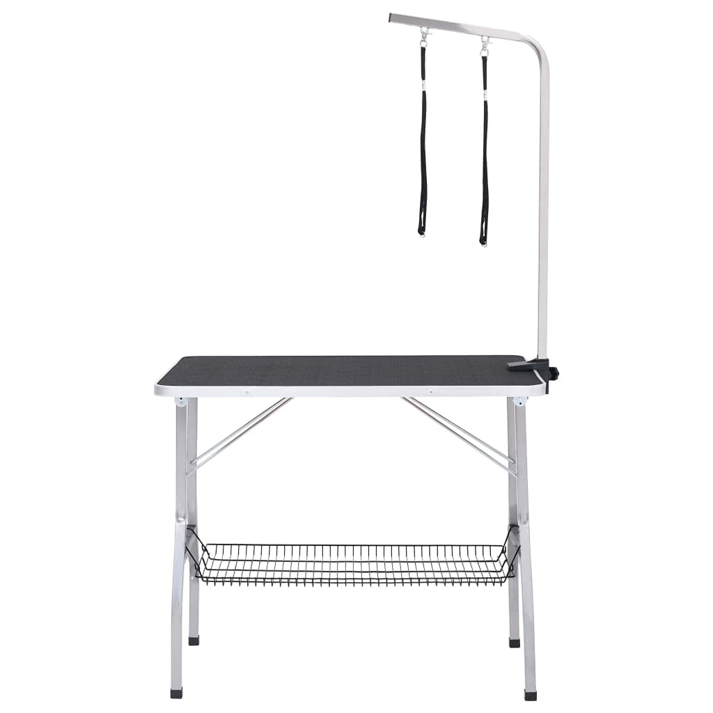 Genérico Mesa de Aseo Ajustable para Perros con 2 Lazos y Cesta,Producto para Mascotas y Animales,Productos para Mascotas,Productos de higiene para Mascotas,Negro,15.35 kg,171068