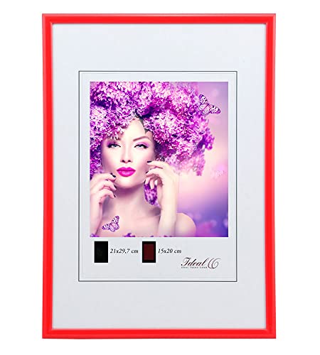 IDEAL TREND New Lifestyle Kunststoff Bilderrahmen Kunststoffrahmen Bildhalter Bildträger: Farbe: Rot | Format: 50x70