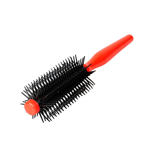 DealMux Plastic Wellig Curly Hair Care Kammrolle Rundbürste Schwarz Orangered Cover
