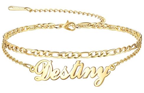 Custom4U Name Anklets With Five Design Options