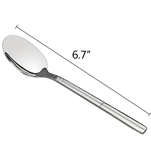 Saedy Stainless Steel Dessert Spoons, 6.7 Inches, 12-Piece #TOP1