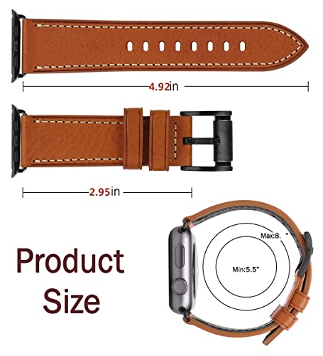 Image of HUAFIY Compatible for Apple Watch Bands 42mm 44mm45mm46mm 49mm 38mm 40mm41mm, Genuine Leather Band Strap for iWatch Series 11 /10 /9 /8,7,6,5,4,3,2,1, Ultra3 2 1