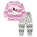 Produktbild PoonStyling Schlafanzug für kleine Mädchen, 100 % Baumwolle, langärmelig, Kleidung für Kleinkinder (648 Monate) Gr. 73 cm(6-12 Monate) , Pink02