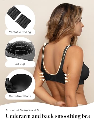 Image of COMFELIE Wireless Bra Seamless Comfort Everyday Bra for Women, Breathable Seamless Bra with Scallop Edges