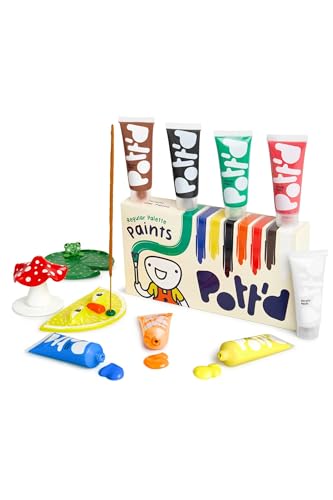 Pott'd™ Premium Acryl Töpferfarben, Malset, Töpferfarben-Set für lufttrockenen Ton - Normale Farben