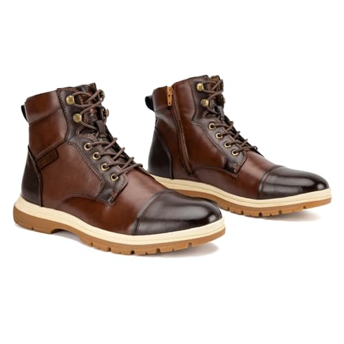 JITAI Men's Dress Oxfords Lace-Up Boots, Comfortable Casual Hiking Winter Work Shoes with Rubber Sole2