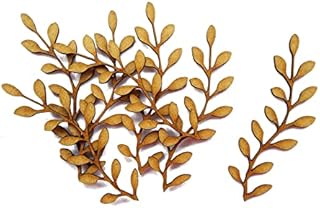 10pcs Wooden Branch Leaf Tree Craft Shape MDF Blank Embellishment Laser Cutout Decoration (2,5cm), Natural