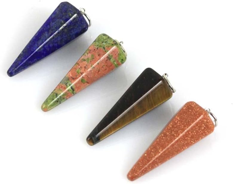 Miniatura 4 de Colgante de péndulo de piedra con 6 conos hexagonales facetados cristal curativo de reiki de difusión de péndulo joyería de adivinación K70W4 ojo de