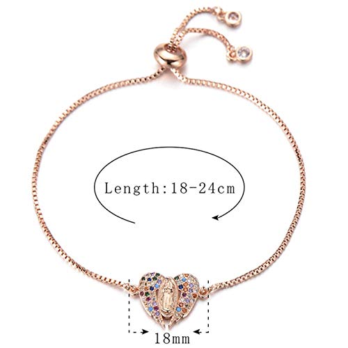 Cadena de circonía cúbica ajustable con colgante de ángel multicolor 4