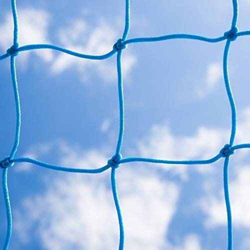 FORZA Replacement 24ft x 8ft Football Goal Nets | 5mm Braided HDPE Striped Football Nets for Stadium Box Goals [11 Colour Options] (Light Blue, Single)