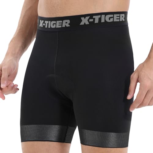 X-TIGER Cycling Underwear Mens Bike Shorts 5D Padded Mountain Biking Riding Shorts with Anti-Slip Leg,Bicycle Liner Shorts