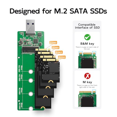 Carcasa MAIWO para SSD M.2 SATA 2230-2280 USB 3.0 miniatura 4