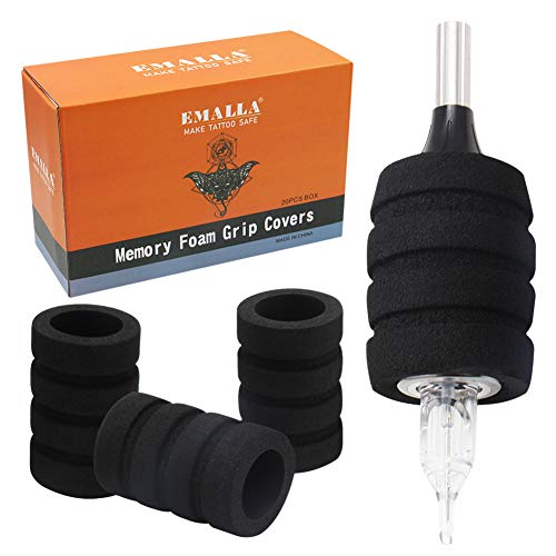 Autdor Tattoo Grip Cover - 20Pcs Memory Foam Tattoo Grip Covers 22Mm Tattoo Bandages Wrap Tattoo Machine Grip Handle Holder Cover For Any Stainless Steel &Disposable Tattoo Tube Grips,Tattoo Supply #TOP20