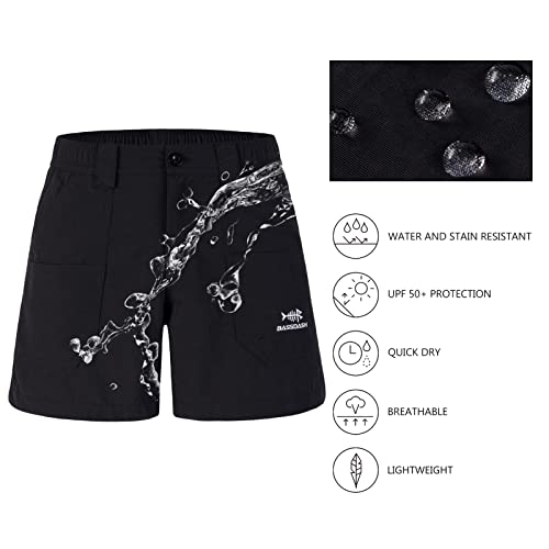 Bassdash Youth 5" Fishing Shorts Upf 50+ Water Resistant Quick Dry Boys Girls Hiking Cargo Shorts With Pockets Fp03Y Black #TOP3