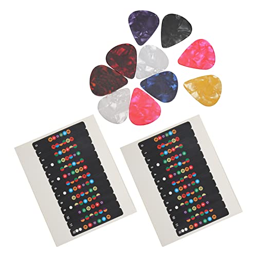 Etiquetas Engomadas del Diapasón de la Guitarra, PVC Ligero de la Etiqueta Engomada del Mapa de los Trastes para el Aprendizaje de Instrumentos Musicales Cover