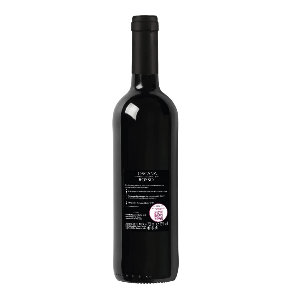 Bottiglia di Vino IGT Toscana Rosso personalizzato per lui - Idea regalo esclusiva e originale per uomo, festa del Papà, festa del Nonno, nuova nascita, compleanno e Natale. (0,75L, Foto e Testo)