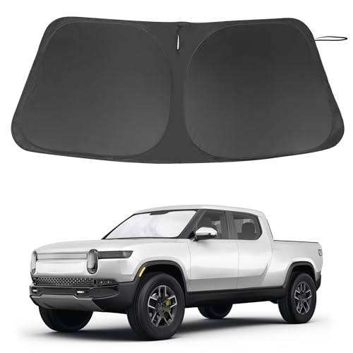 Windshield Sun Shade Custom Fit for 2022 2023 2024 2025 2026 Rivian R1T Accessories Foldable...