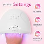 SUNUV UV LED Nail Lamp, Gel Light for Nail Polish UV Dryer with 3 Timers SUNone White - Image 3