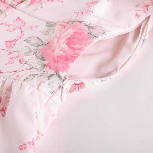 Image of Scarlet Darkness Women's Floral Corset Dress with Split 2026 Summer Spring Square Neck Midi Milkmaid Dresses
