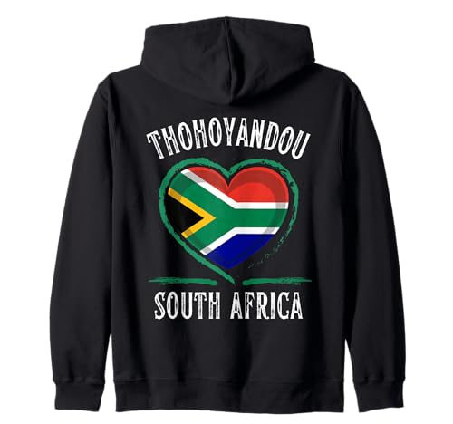 South Africa Flag Heart Thohoyandou City Sudadera con Capucha