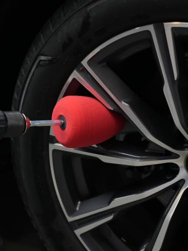 Image of SPTA Metal Polishing Tool, Auto Cylindrical Metal Polish Buffing Polishing Ball, Drill Buffing Sponge Pads Buffing Wheel for Drill Foam, Sponge Buffing for Automotive Car Wheel Hub Care