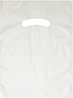 Vista 8 de Stephanie Imports Made In USA - Paquete de 125 bolsas de plástico rosa brillante (12 x 15 pulgadas) con asas troqueladas