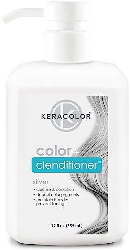 KERACOLOR Clenditioner SILVER Hair Dye - Semi Permanent Hair Color Depositing Conditioner, Cruelty-free, 12 Fl. Oz