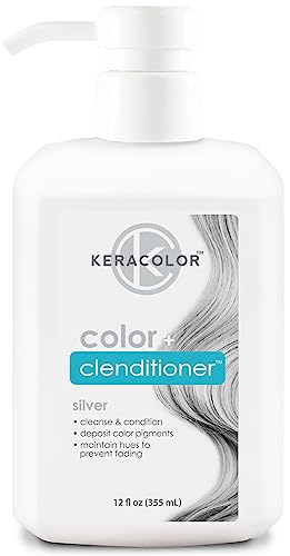 Keracolor Clenditioner Silver Hair Dye - Semi Permanent Hair Color Depositing Conditioner, Cruelty-Free, 12 Fl. Oz #TOP29