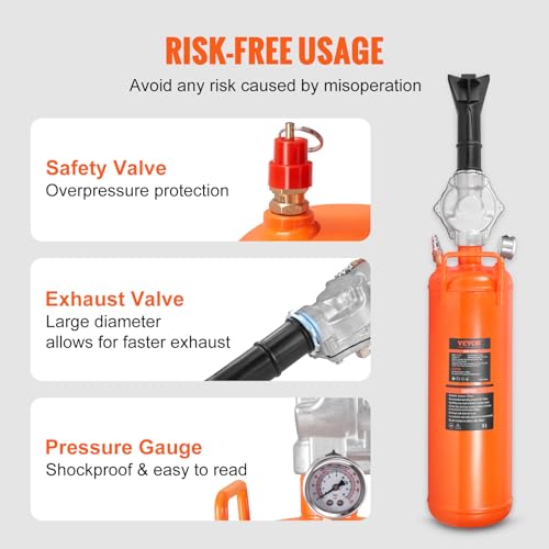 Image of VEVOR Tire Seater, 2.1 Gal /8 L Air Tire Blaster, 120 PSI Handheld, Portable Tire Inflator Tool, 85-116 PSI Operating Pressure for Tractor Truck ATV Car and Automobile Repair
