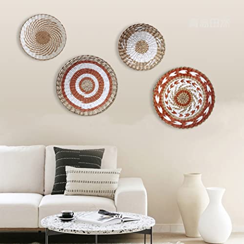 Panier mural tissé chic bohème de 35 cm en relief rustique - 5