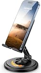 Lamicall Adjustable Phone Stand for Desk - 360 Rotating Foldable Cell Phone Holder Desktop Portable Cellphone Stand, Office Desk Accessories for iPhone 17 16 15 14 Pro Max, 4-10”Smartphones, iPad Mini