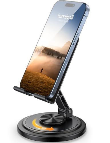Lamicall Cell Phone Stand for Desk - [360° Rotation] Sturdy Adjus...