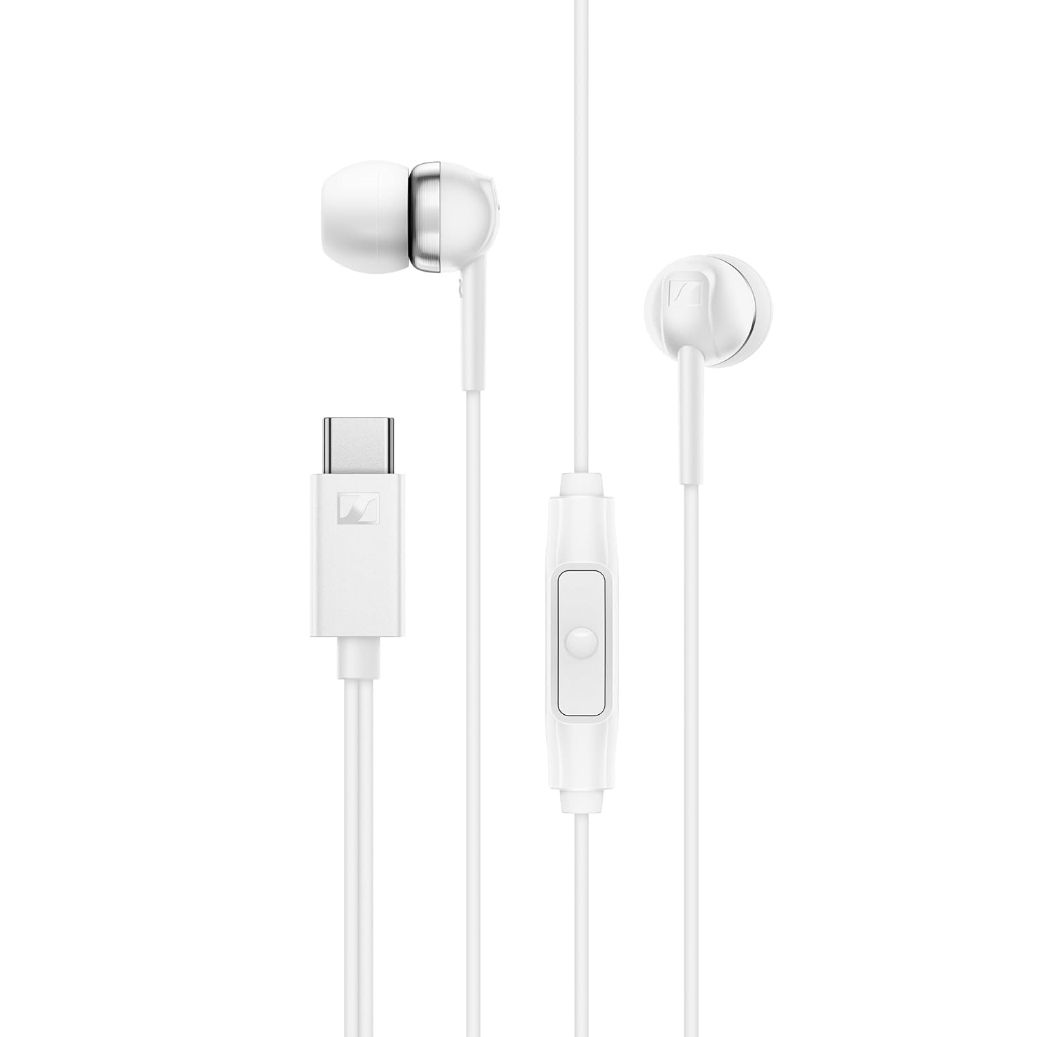 Sennheiser CX 80U Wired in-Ear Earphones with in-Line Microphone, One Button Smart Control, Lightweight Design, USB Type-C, 3 Ear Tip Sizes, 1Y Warranty, Voice Control, White-picture-10