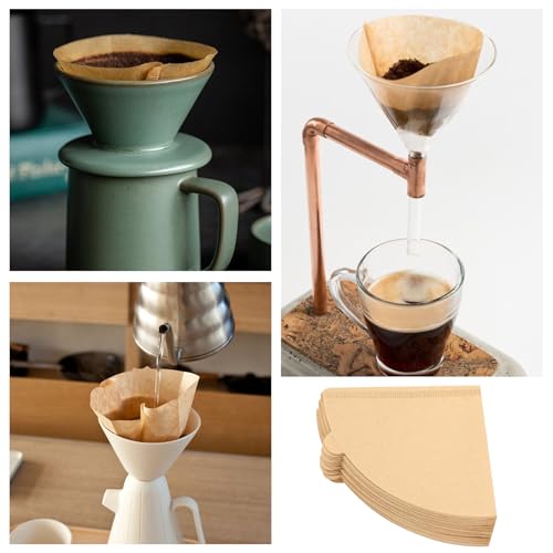 Image of Pack of 200 Paper Coffee Filters Size 2, V-shaped Coffee Filter Paper, Filter Paper Size 2, Filter 02 Coffee Paper Filter, Cone Paper Coffee Filter for Coffee Machines, Filter Cups 2-4 Cups