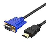 vga kabel 0 5m 【HDMI zu VGA Adapter】: HDMI zu VGA Kabelkonverter verbindet einen Computer, Desktop, Laptop oder andere Geräte mit HDMI-Anschluss an einen Monitor, Projektor, HDTV oder andere Geräte mit VGA-Port. Sie können eine geschäftliche Präsentation mit Ihrem Laptop und Projektor machen oder Ihren Desktop-Bildschirm auf einen Monitor oder Fernseher erweitern.