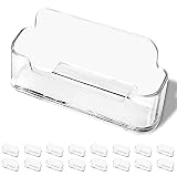 DMFLY Paquete de 16 soportes transparentes para tarjetas de visita para escritorio, cabina de exposiciones