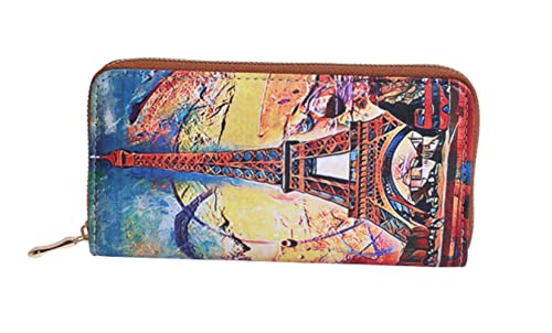 Wallet - Paris Theme w/Eiffel Tower - HW00734 - Zip-Around Style
