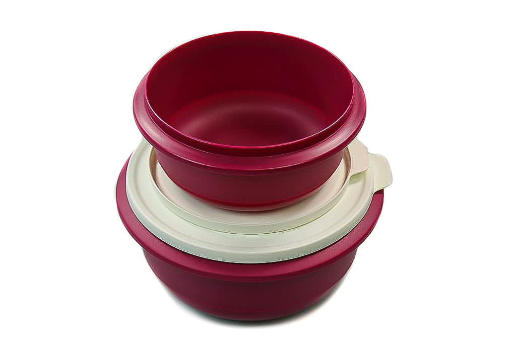 Tupperware Rührschüssel Pro 2,0 L + 1,0 L Dunkelpink Hefeteig Hefe Teig Schüssel Germteig