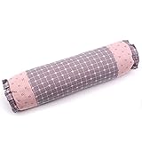 Lumbar Support Buckwheat Pillow, Edomi Cervical Neck Pillow Therapeutic Round Bolster Pillow for Stomach and Leg Sleepers with Removable Washable Cover(16x4 inch, Grey)