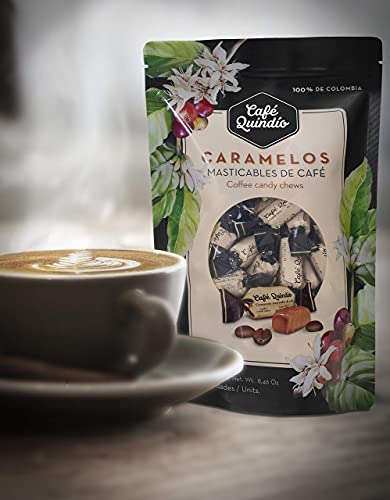 Cafe Quindio Chewy Coffee Caramels 8.5 oz Bag (240g) - Approximately 60 Candies
