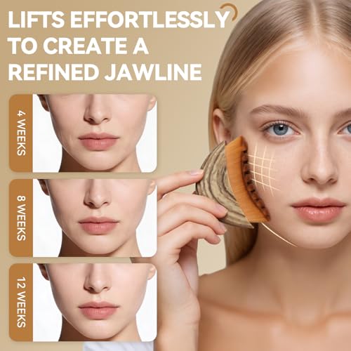EULOGIST 2PCS Lymphatic Contour Face Brush & Stainless Steel Gua Sha Tool Set, for Face and Neck Massage gua sha, Jawline Puffiness, Lifting, Relaxation, Lymphatic Drainage