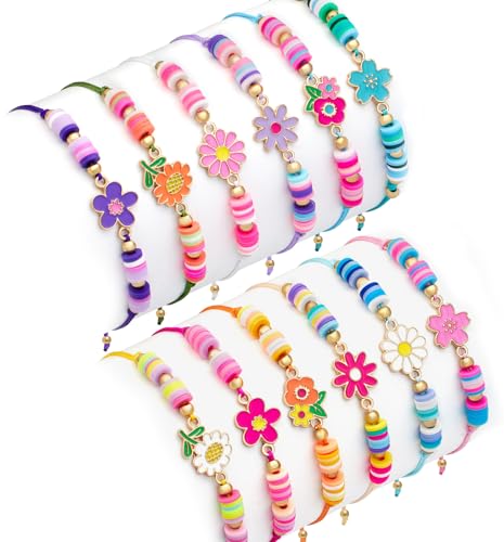 Toyssa 12 Pièces Bracelet Enfant Fille, Bracelet Amitié Pinata Anniversaire Fille Tissé Réglable Partie Fournitures Petit Cadeau Anniversaire Enfant...