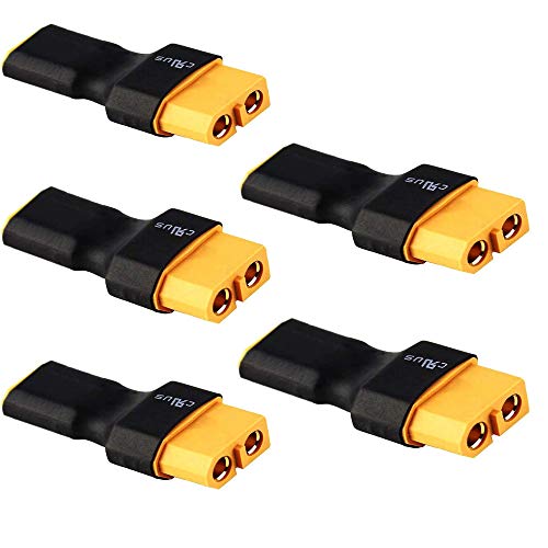 Adaptateur XT30 Mâle Vers XT60 Femelle - Pack De 5 - Pour Drones RC, Batteries LiPo - Sans Fil