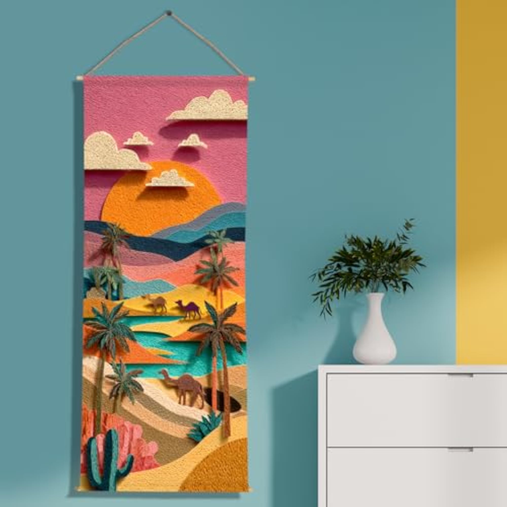 Nature Theme Wall Hanging Tapestry 24x60 In