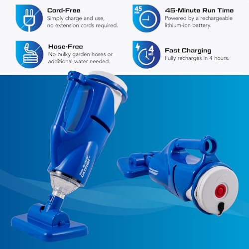 POOL BLASTER Catfish Cordless Pool Vacuum for Spot-Cleaning, Hot Tubs & Spas, up to 45 Min Runtime, Quick, Efficient, Handheld Rechargeable, Swimming Pool Cleaner, Above Ground & Inground Pool Steps - Thumbnail 4