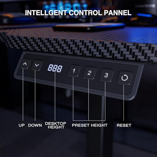 Image of Acrolix L Shaped Electric Standing Desk - 51x31.5 Inch Reversible Corner Sit Stand Desk with Hook&Cup Holder,Electric Height Adjustable Table,for Small Home Office&Bedroom Computer Desk, Black Carbon