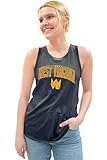 Blue 84 West Virginia Mountaineers Women's Tri-Blend Tank Top Vintage Arch Over Team Color, Large