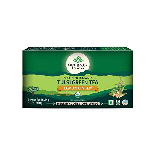 ORGANIC INDIA Tulsi Green Lemon Ginger Tea #TOP29